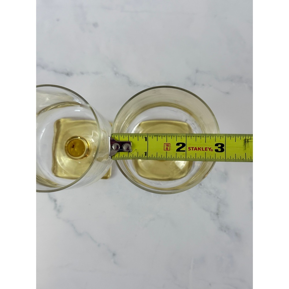 VTG PAIR (2) Federal Glass Nordic Topaz Wine Juice Glasses 5 1/4" Tall - Picture 5 of 6